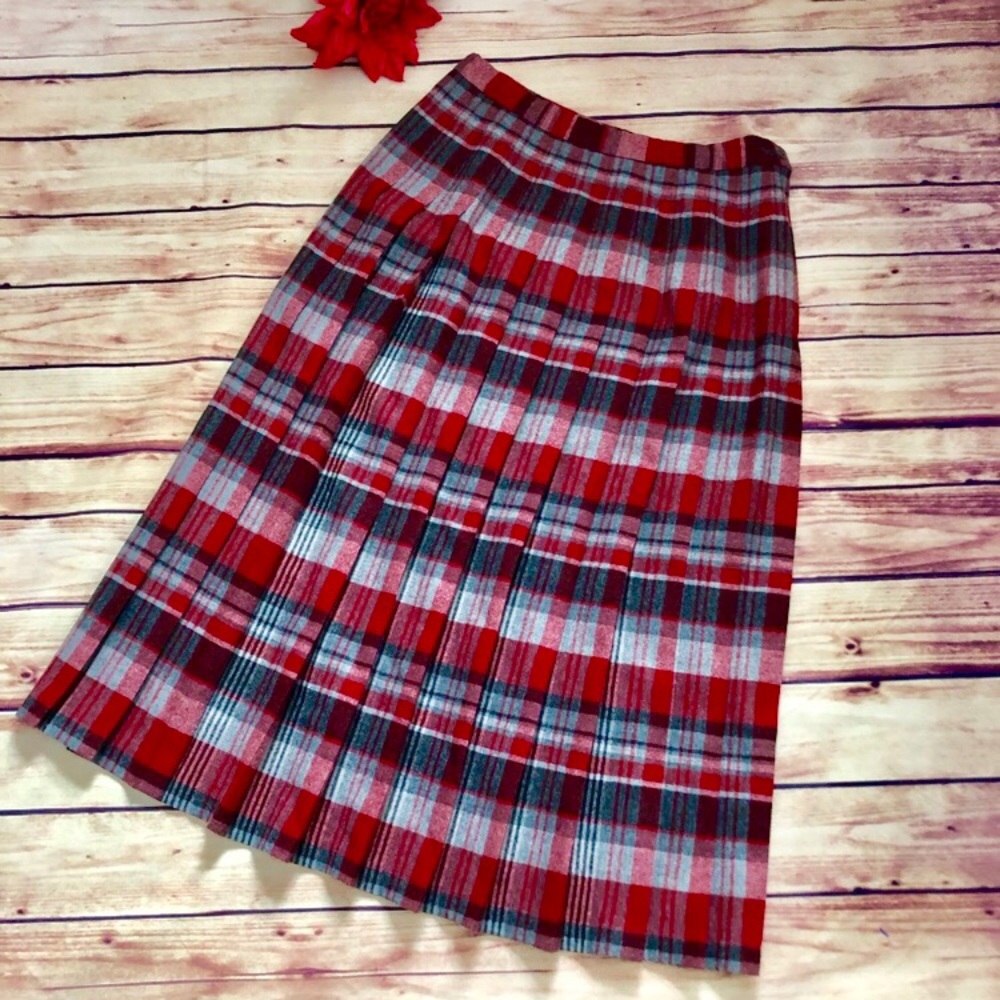 PENDLETON Vintage Schoolgirl Skirt Red/Gray Plaid